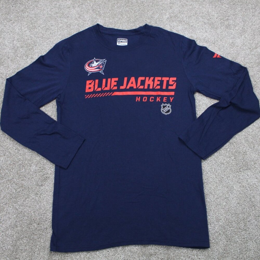 Columbus Blue Jackets‎ Shirt Mens Small Blue Fanatics Authentic NHL Long Sleeve